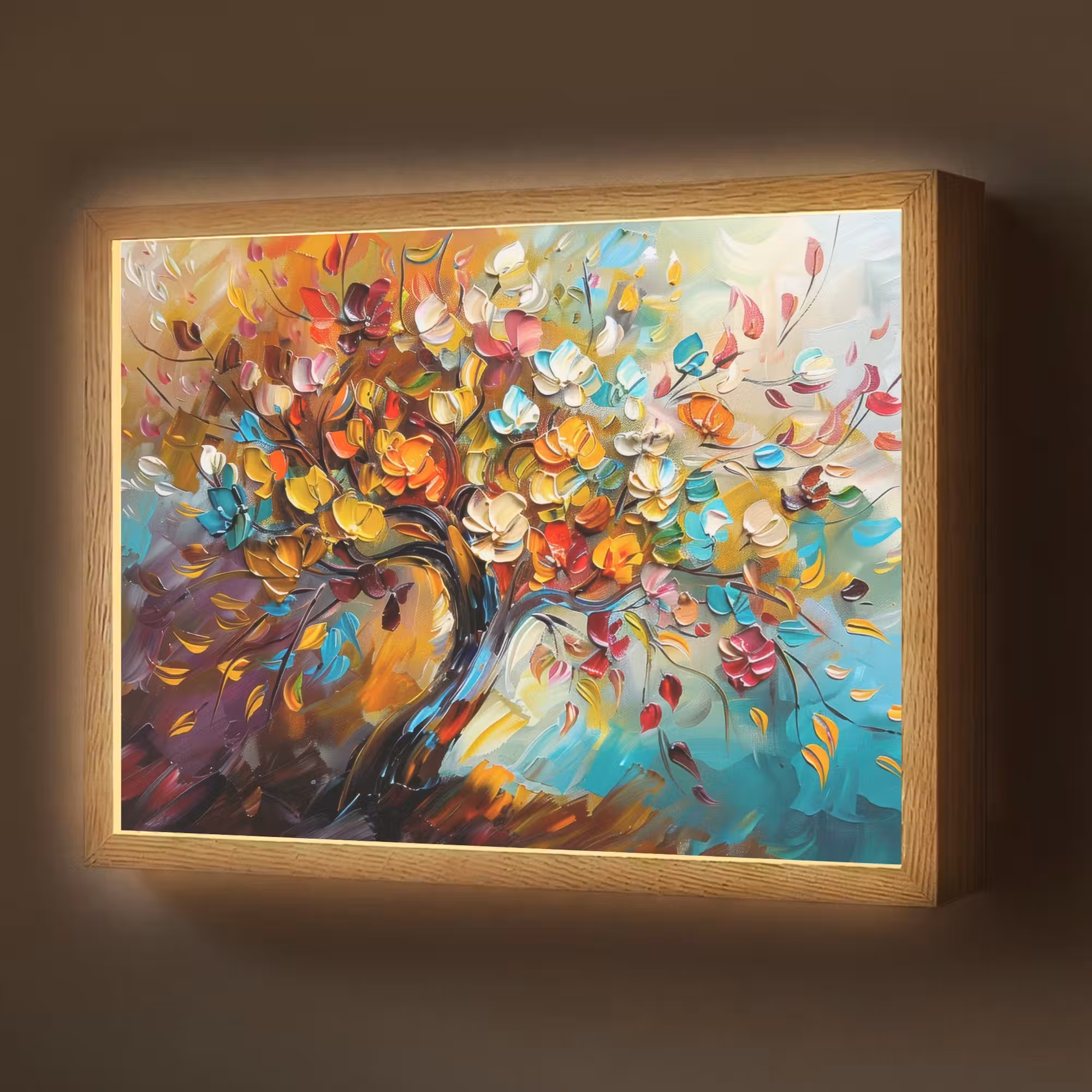 Lightbox - Wandlamp - Boom - Abstract - Kleurrijk - Bloemen