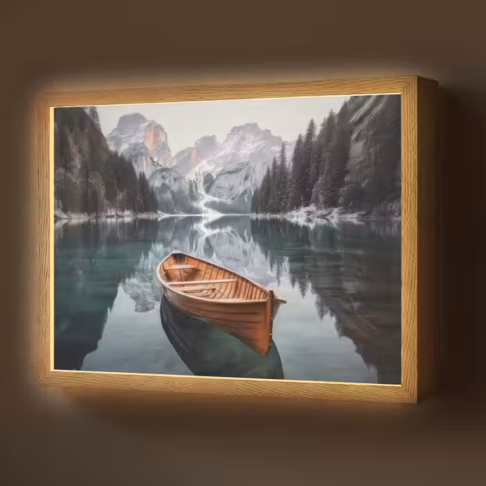 Lightbox - Wandlamp - Boot - Bergen - Natuur - Water