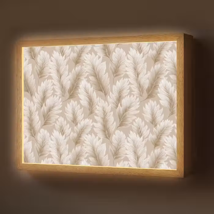 Lightbox - Wandlamp - Botanisch - Patroon - Beige