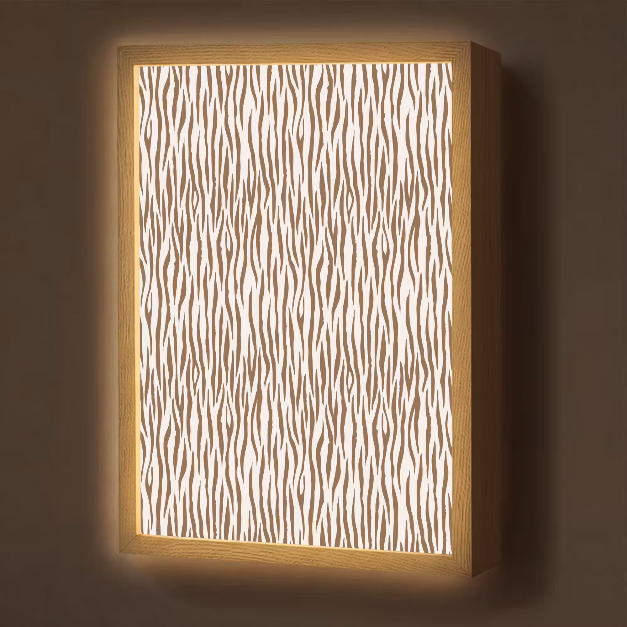 Lightbox - Wandlamp - Bruin - Patroon - Zebra