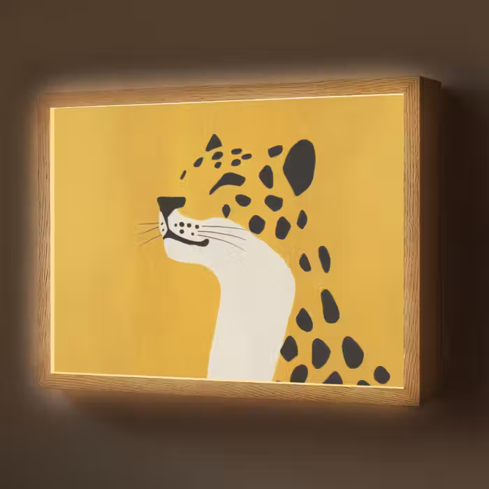Lightbox - Wandlamp - Cheetah - Illustratie - Geel