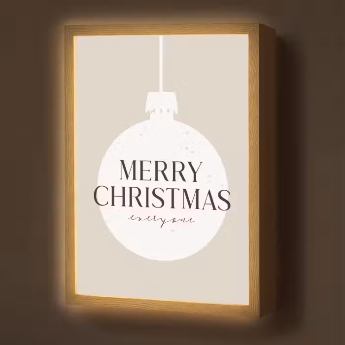 Lightbox - Wandlamp - Christmas - Kerstballen - Japandi - Witte kerstballen