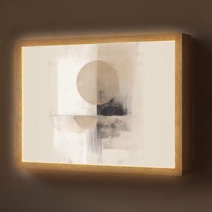 Lightbox - Wandlamp - Cirkel - Compositie - Diepte - Beige