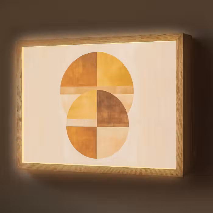 Lightbox - Wandlamp - Cirkels - Geel - Minimalistisch