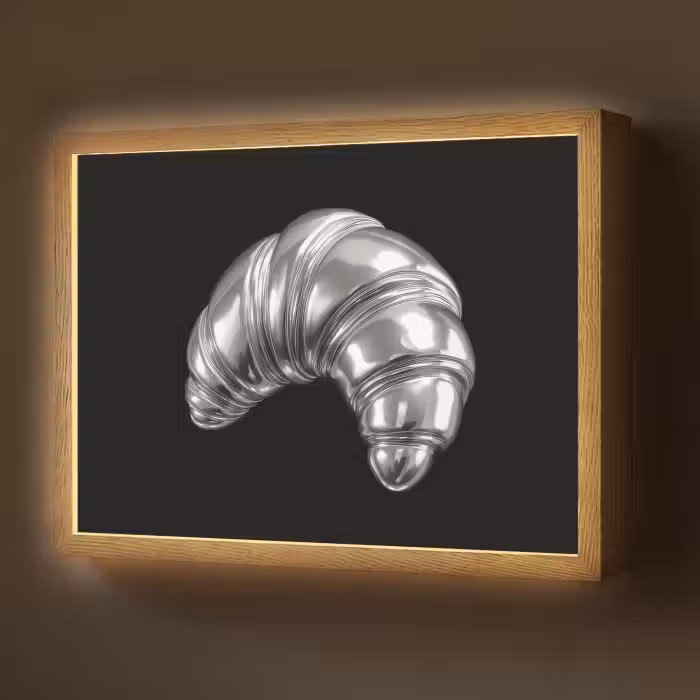 Lightbox - Wandlamp - Croissant - Metaal - Zilver