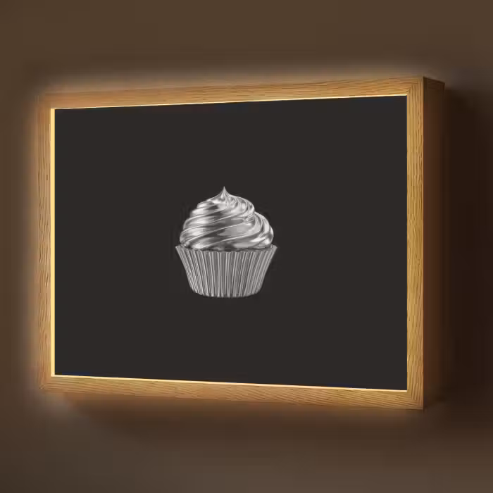 Lightbox - Wandlamp - Cupcake - Luxueus - Zilver