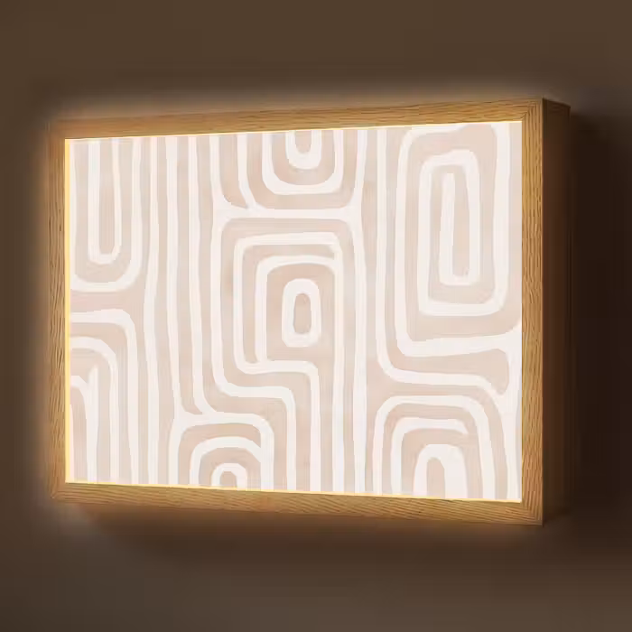 Lightbox - Wandlamp - Decoratief - Labyrint - Beige