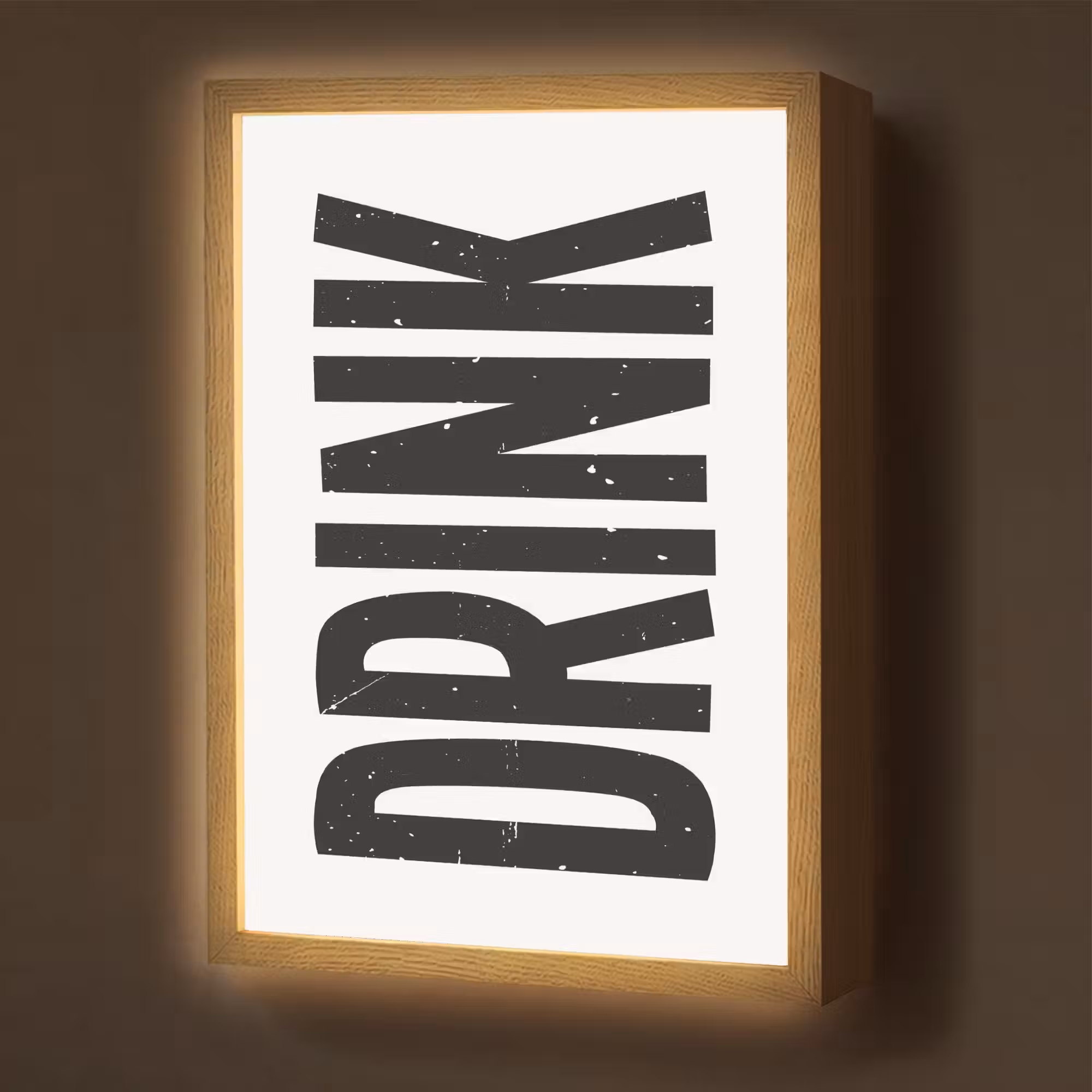 Lightbox - Wandlamp - Drink - Zwart - Wit - Decoratie