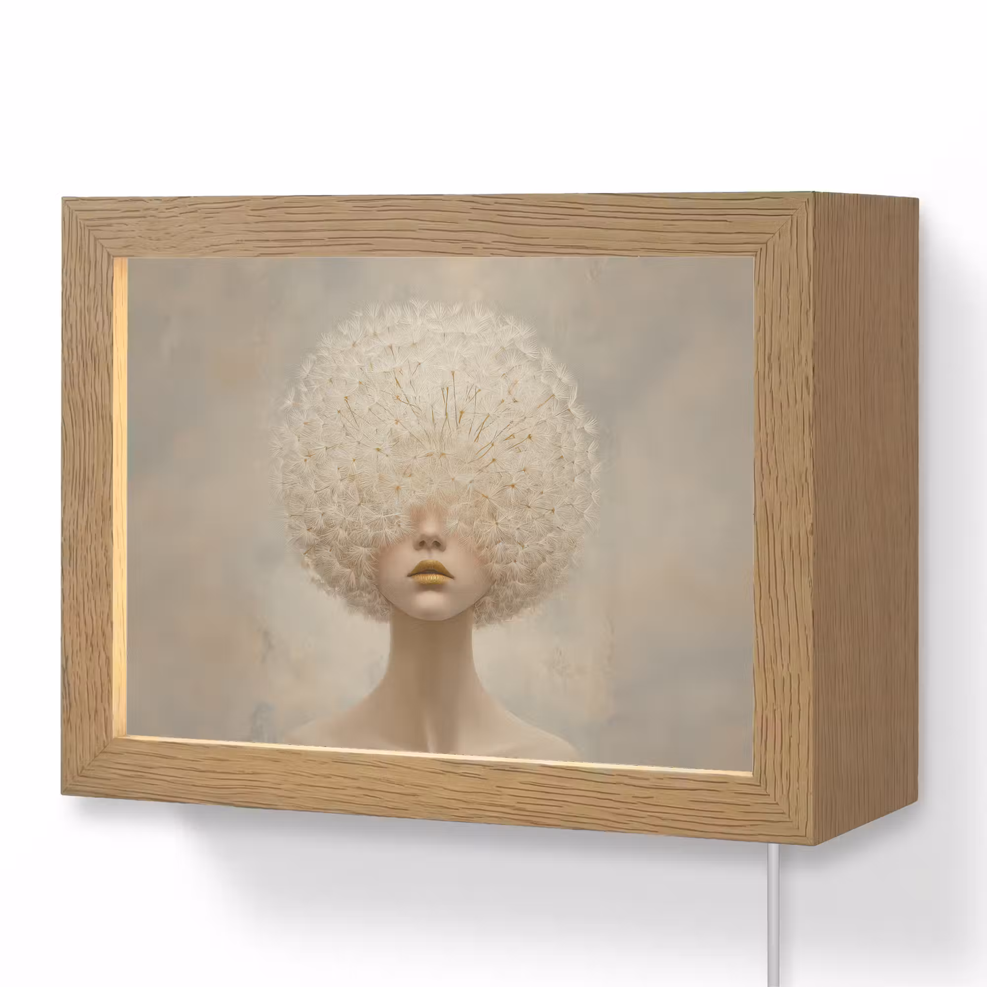 Lightbox - Wandlamp - Dromerig - Beige - Paardenbloemzaadjes