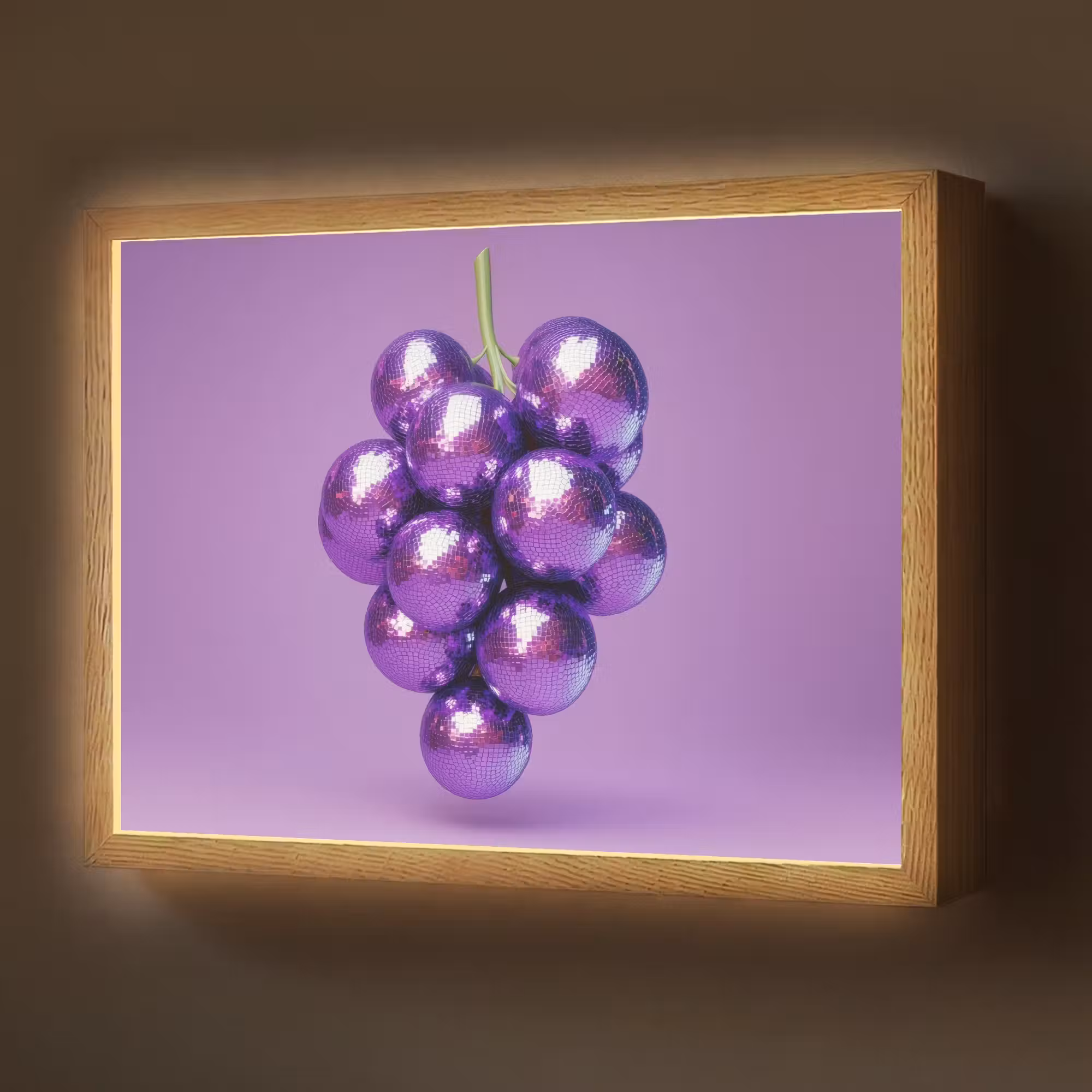 Lightbox - Wandlamp - Druif - Disco - Glitter - Paars
