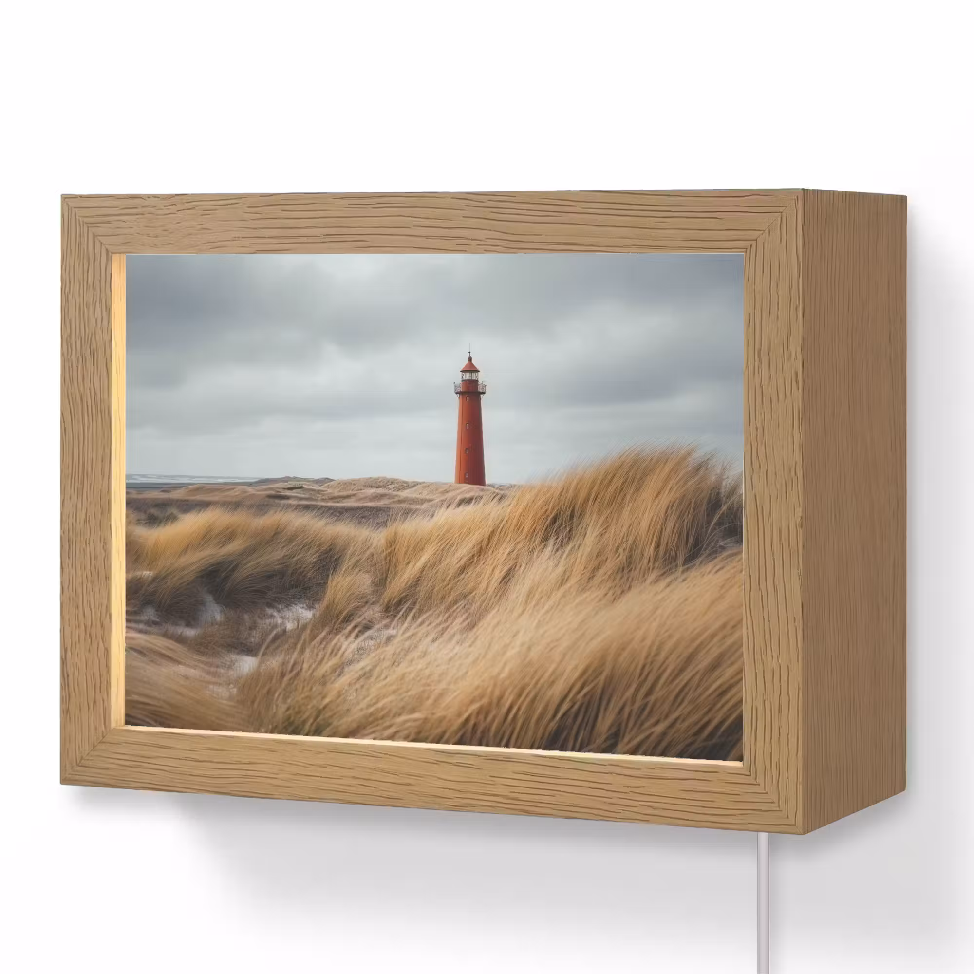 Lightbox - Wandlamp - Duinen - Vuurtoren - Rood - Lucht
