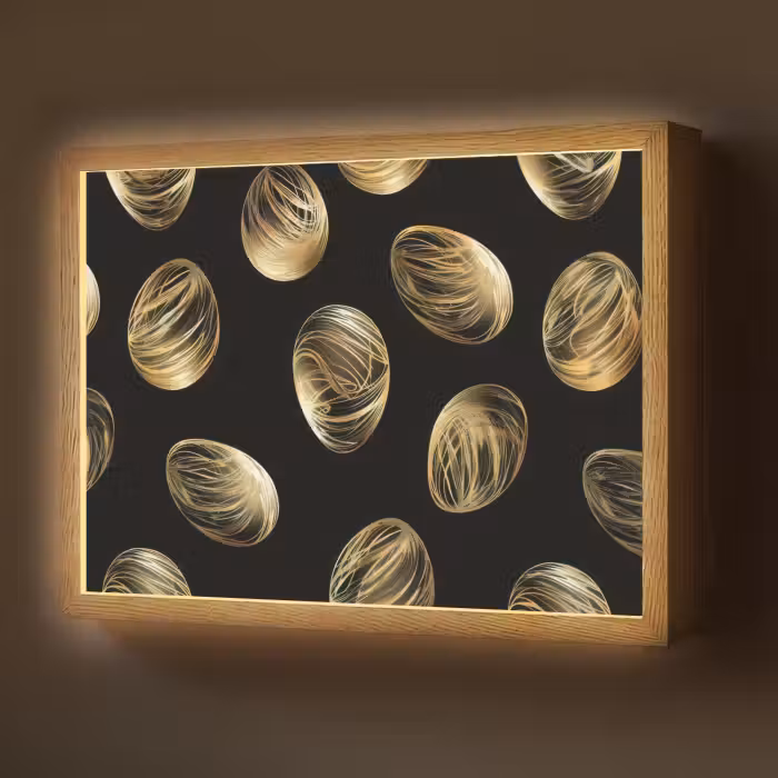 Lightbox - Wandlamp - Eieren - Goud - Patroon