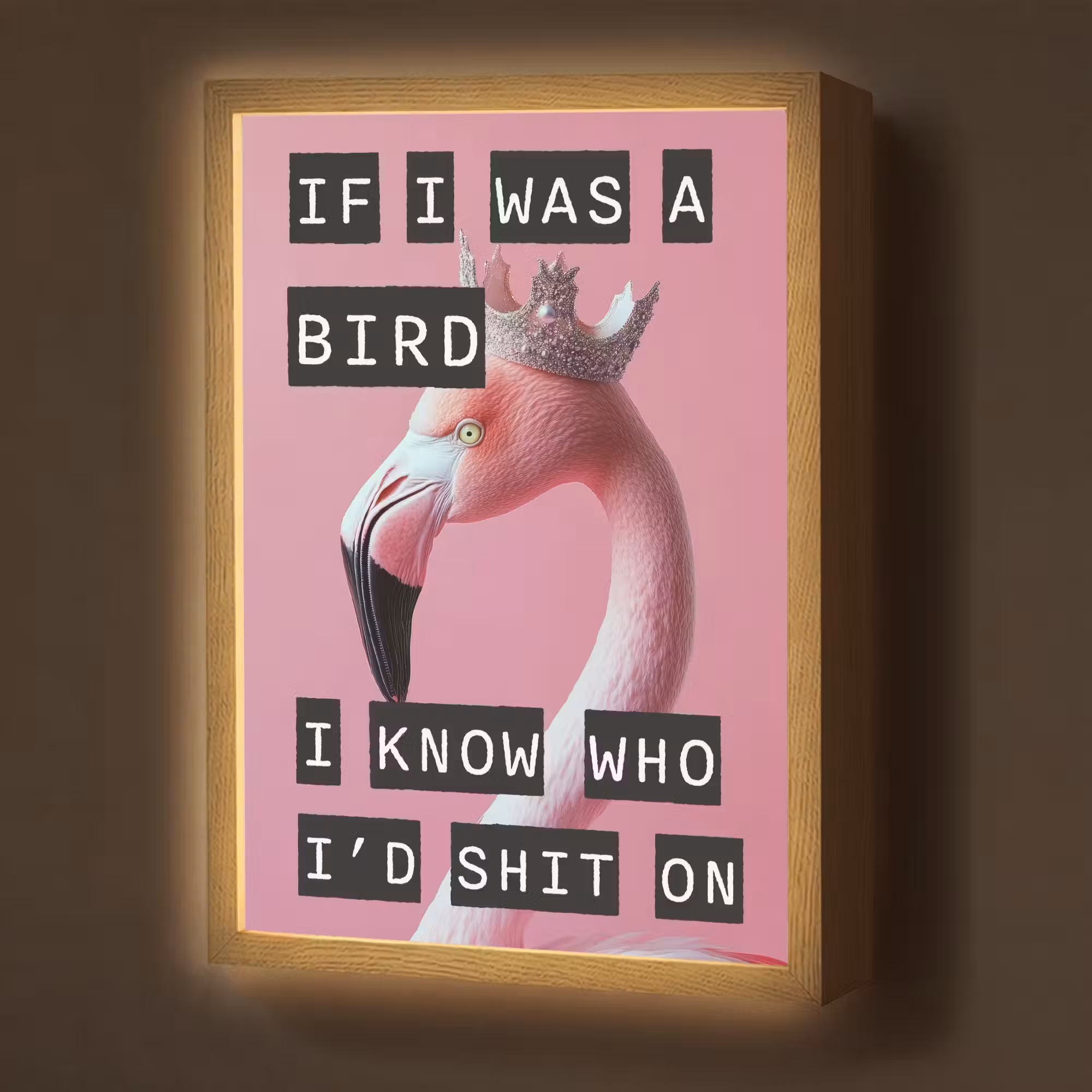 Lightbox - Wandlamp - Flamingo - Roze - Vogel - Decoratie