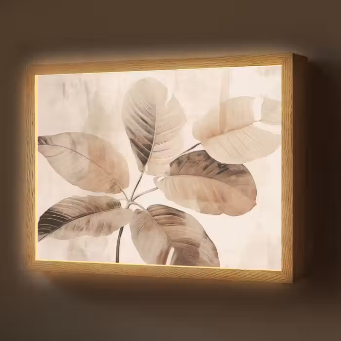 Lightbox - Wandlamp - Gedroogde plant - Natuur - Bruin - Planten