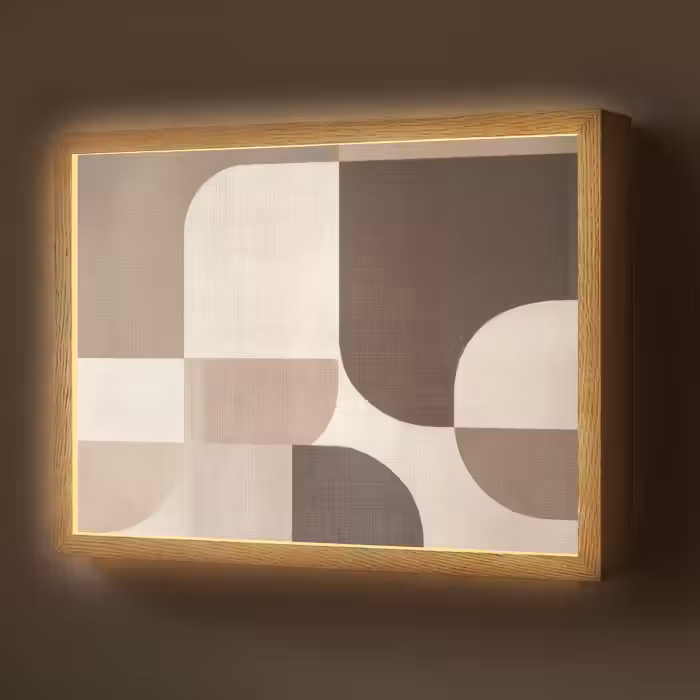 Lightbox - Wandlamp - Geometrisch - Geweven structuur - Modern