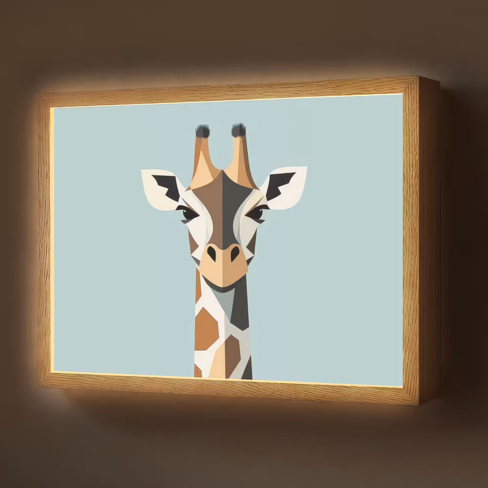 Lightbox - Wandlamp - Giraffe - Illustratie - Bruin - Minimalistisch