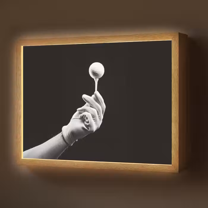 Lightbox - Wandlamp - Golfbal - Zwart - Wit