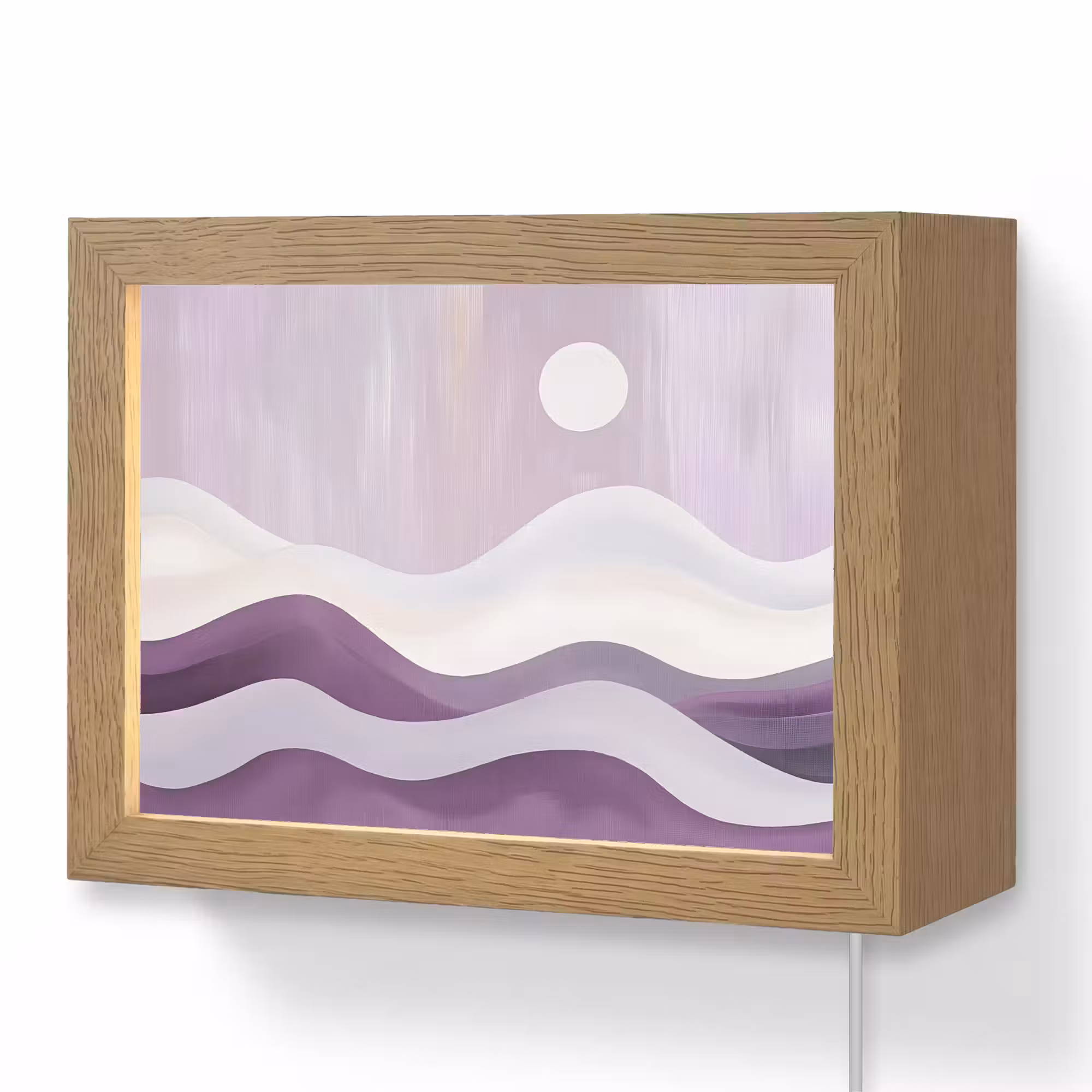 Lightbox - Wandlamp - Golven - Heuvels - Abstract - Paars