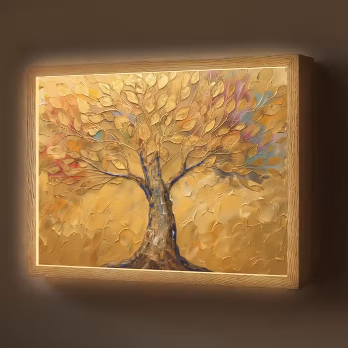 Lightbox - Wandlamp - Goud - Boom - Abstract - Modern