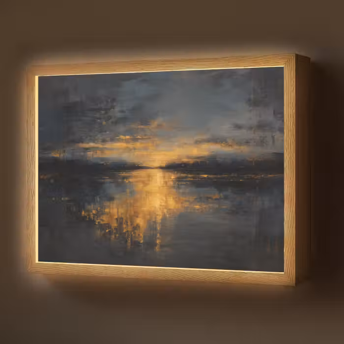 Lightbox - Wandlamp - Gouden Reflectie op Water