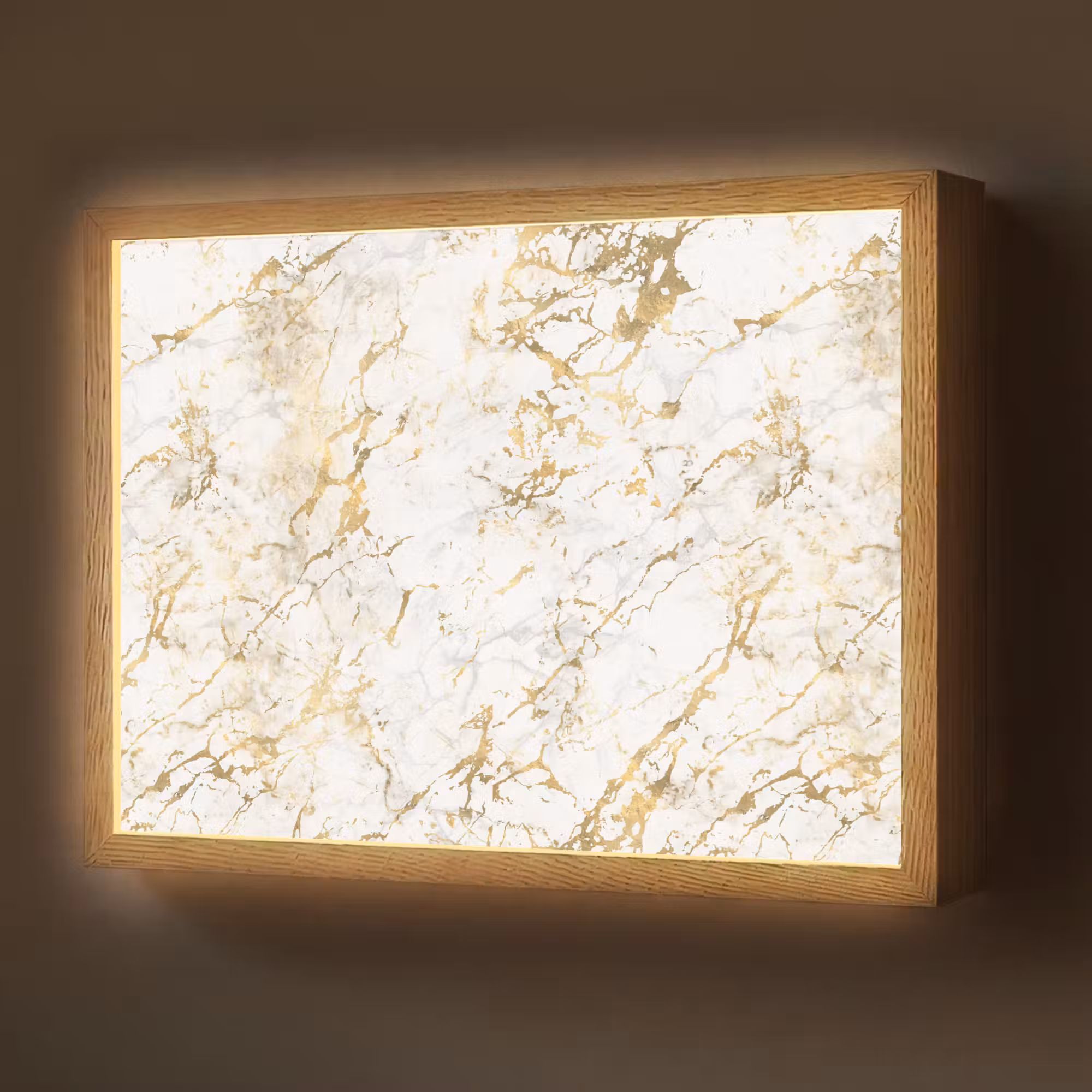 Lightbox - Wandlamp - Goudspatten - Wit - Marmer
