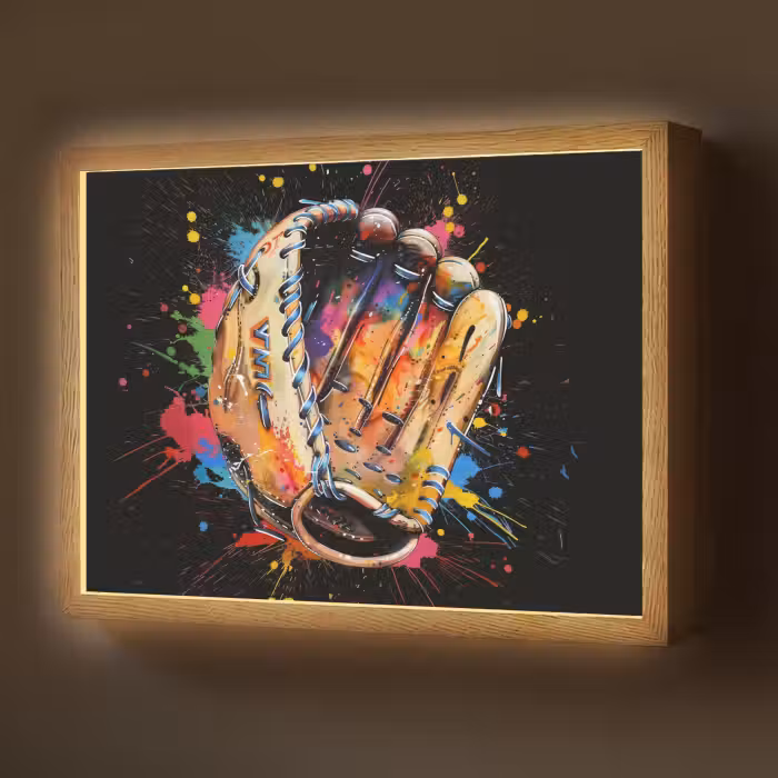 Lightbox - Wandlamp - Graffiti - Sport - Baseball - Honkbal