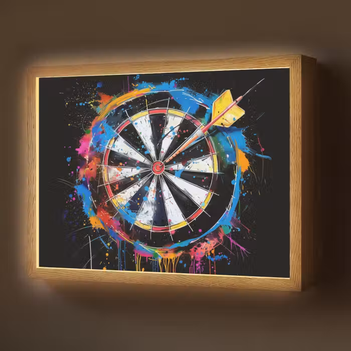 Lightbox - Wandlamp - Graffiti - Sport - Darten - Dartbord