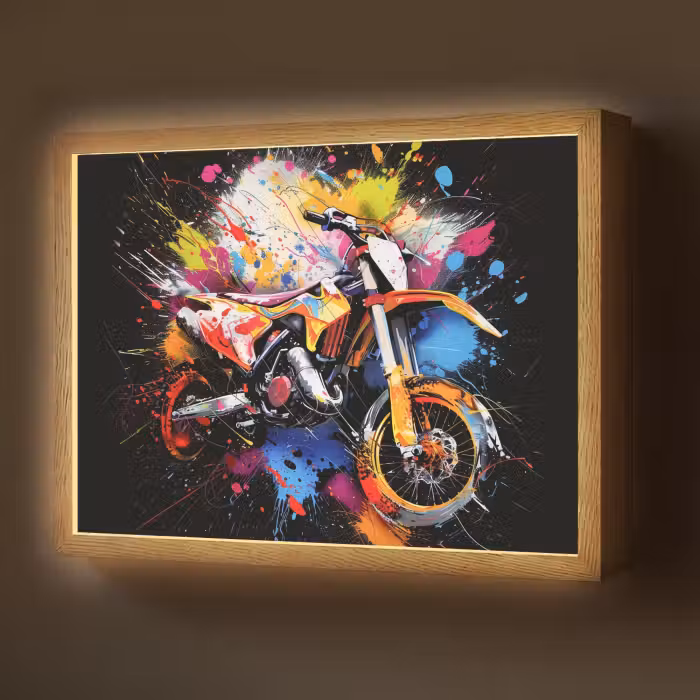 Lightbox - Wandlamp - Graffiti - Sport - Motor - Motorcross
