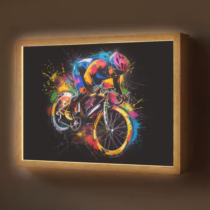 Lightbox - Wandlamp - Graffiti - Sport - Wielrennen - Fiets