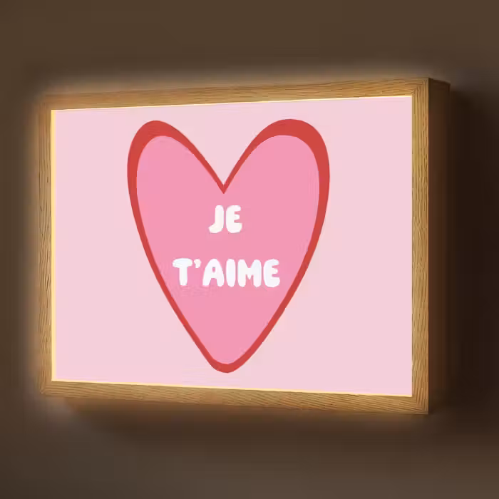 Lightbox - Wandlamp - Hart - Frans - Valentijn - Roze