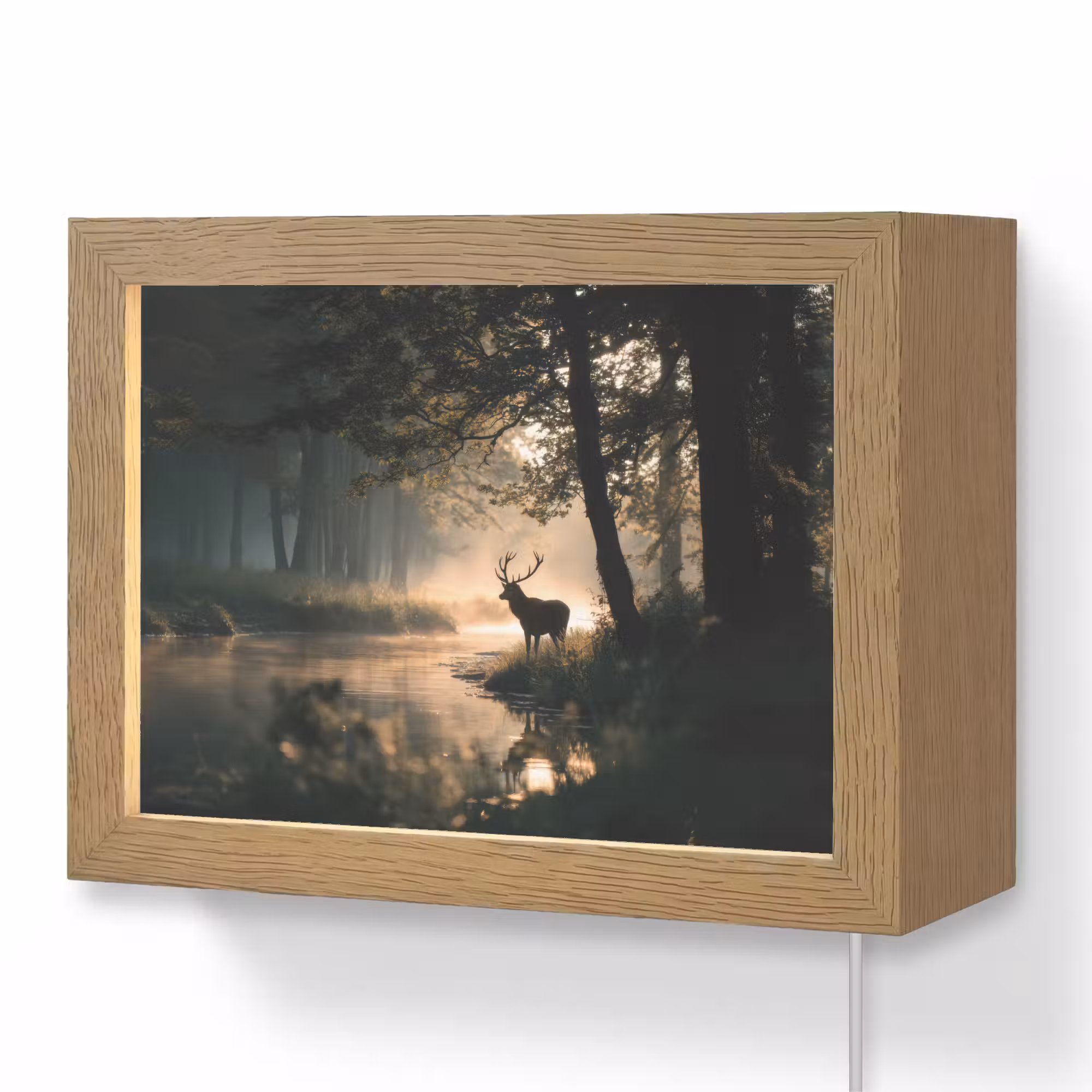 Lightbox - Wandlamp - Hert - Bosbeek - Mystiek