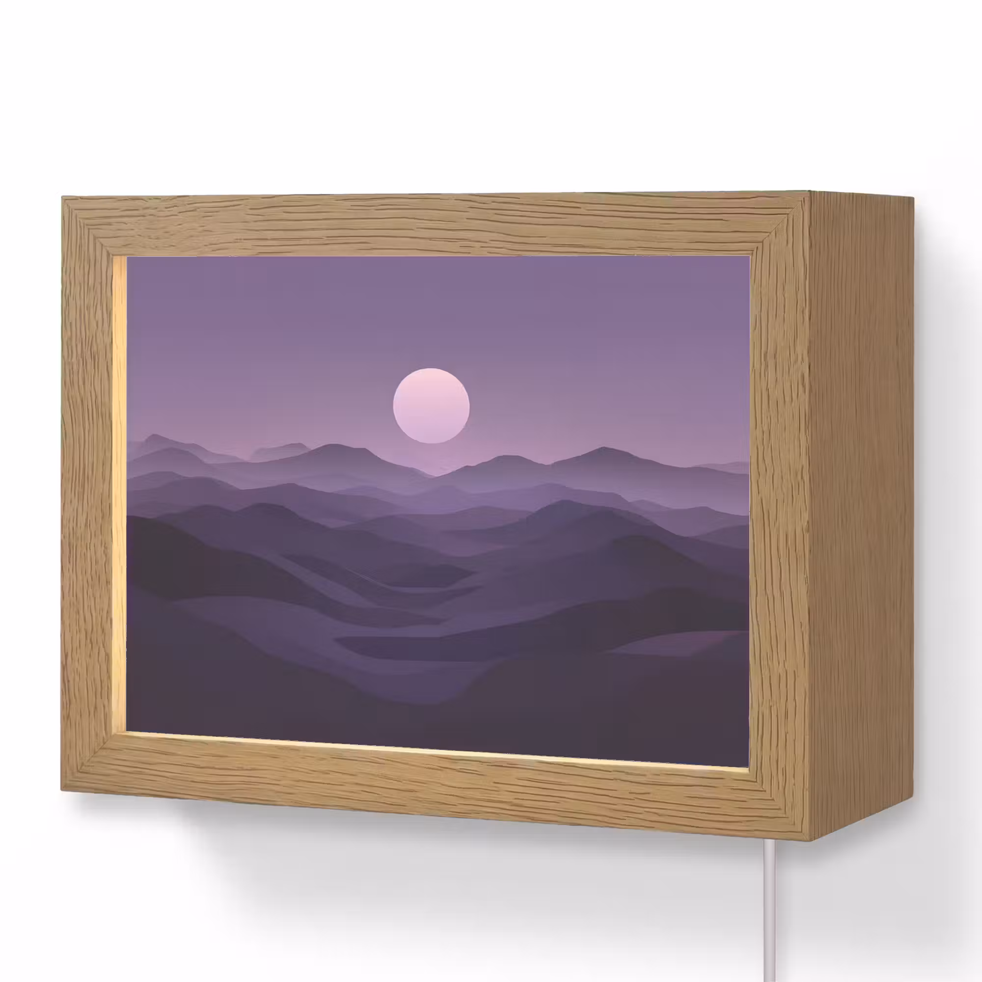 Lightbox - Wandlamp - Heuvels - Paars - Mist - Zon