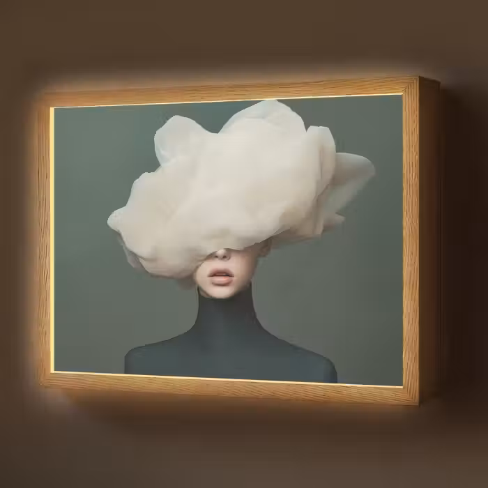 Lightbox - Wandlamp - Hoed - Vrouw - Beige