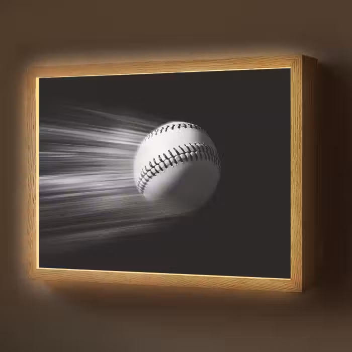 Lightbox - Wandlamp - Honkbal - Wit - Vliegt