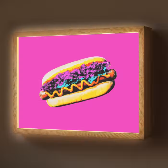 Lightbox - Wandlamp - Hotdog - Roze - Retro
