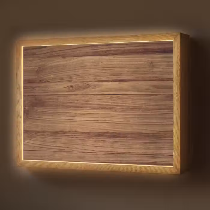Lightbox - Wandlamp - Houtlook - Bruin