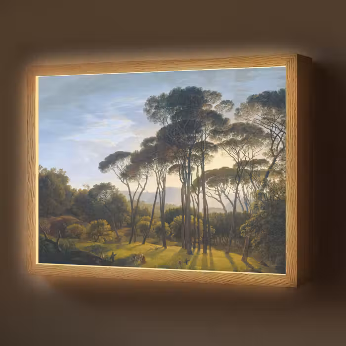 Lightbox - Wandlamp - Italiaans landschap met parasoldennen - Kunst - Oude meesters
