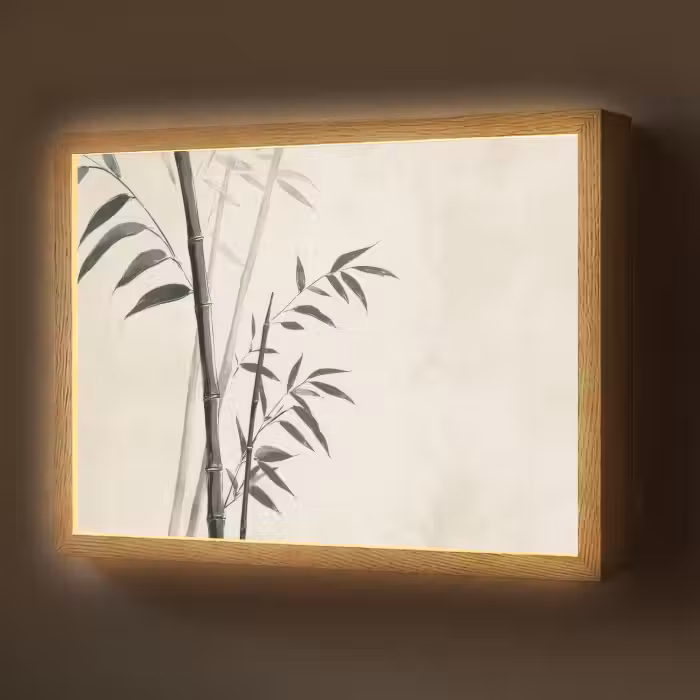 Lightbox - Wandlamp - Japandi - Bamboe - Beige