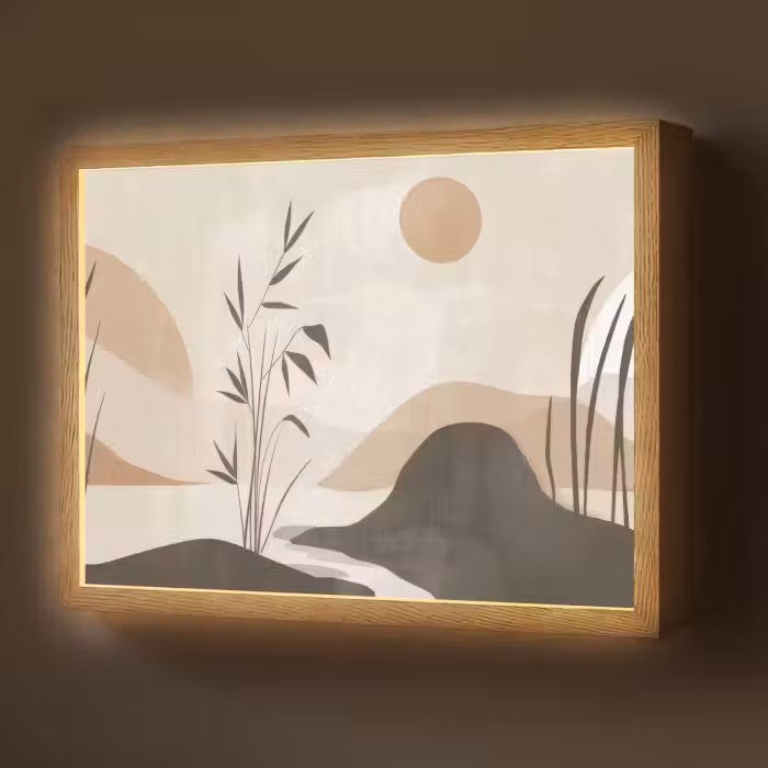 Lightbox - Wandlamp - Japandi - Landschap - Beige