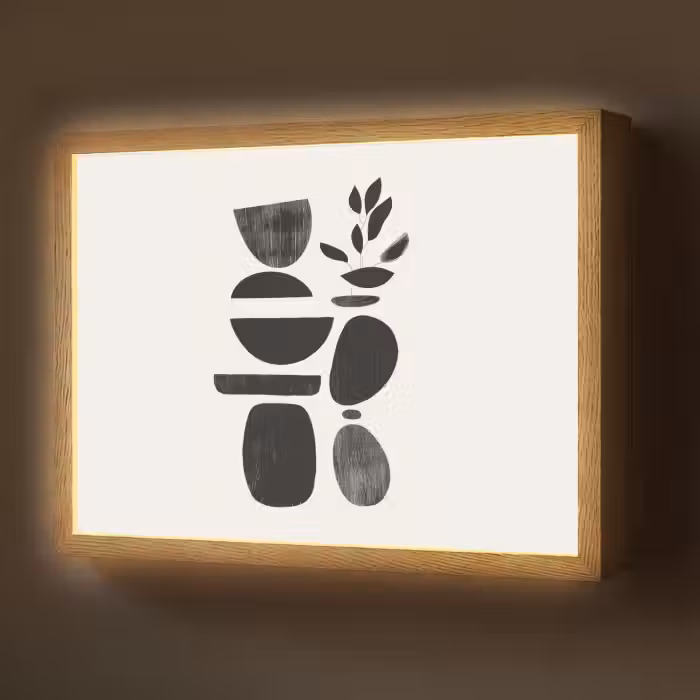 Lightbox - Wandlamp - Japandi - Zwart - Abstract