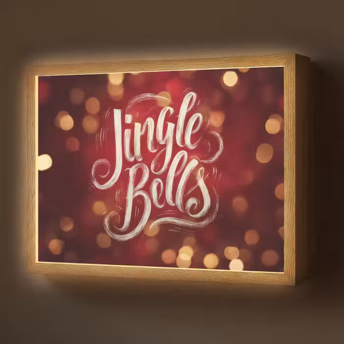 Lightbox - Wandlamp - Jingle - Bells - Kerst - Rood