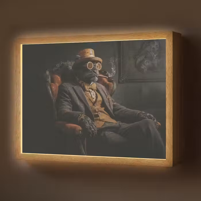Lightbox - Wandlamp - Kat - Pak - Oranje - Sigaar
