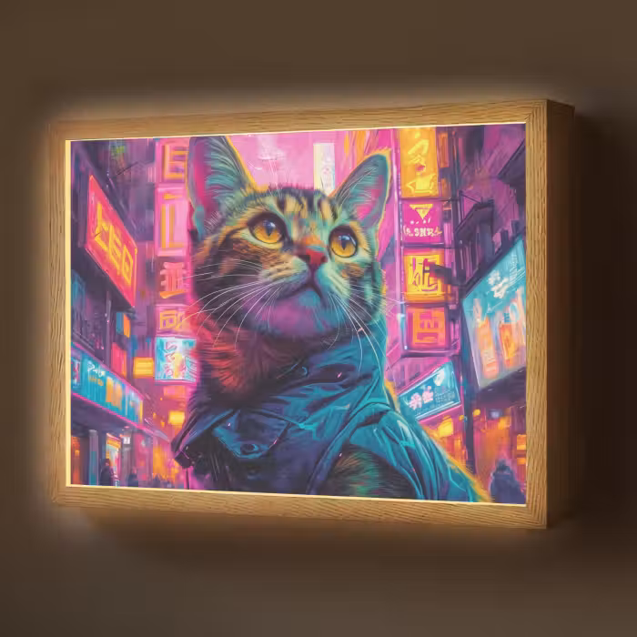Lightbox - Wandlamp - Kat - Pop art - China - Neon - Stad