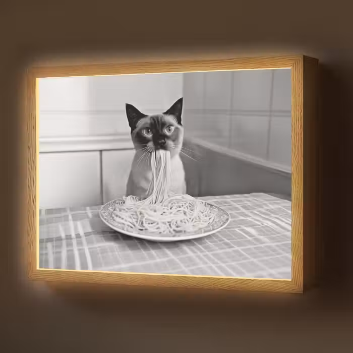 Lightbox - Wandlamp - Kat - Siamees - Zwart Wit - Schattig - Dieren