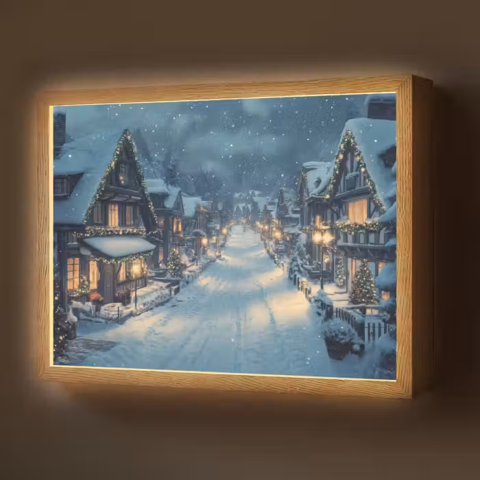 Lightbox - Wandlamp - Kerstdorp - Kerst - Sneeuw - Winter