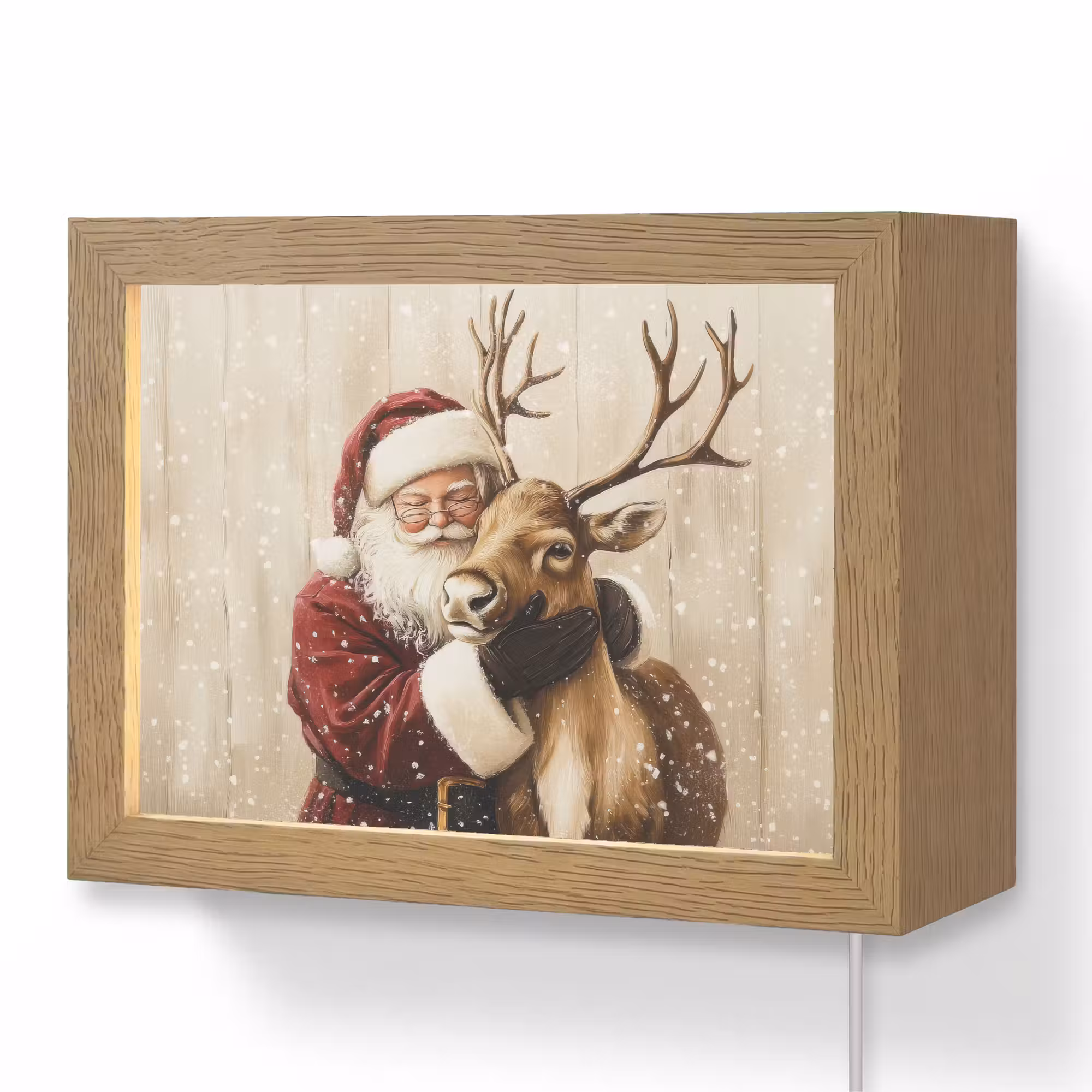 Lightbox - Wandlamp - Kerstman - Rendier - Sneeuw - Kleurrijk