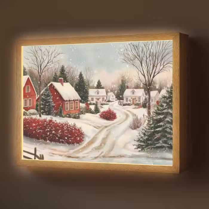 Lightbox - Wandlamp - Kerstsfeer - Landelijk - Rood