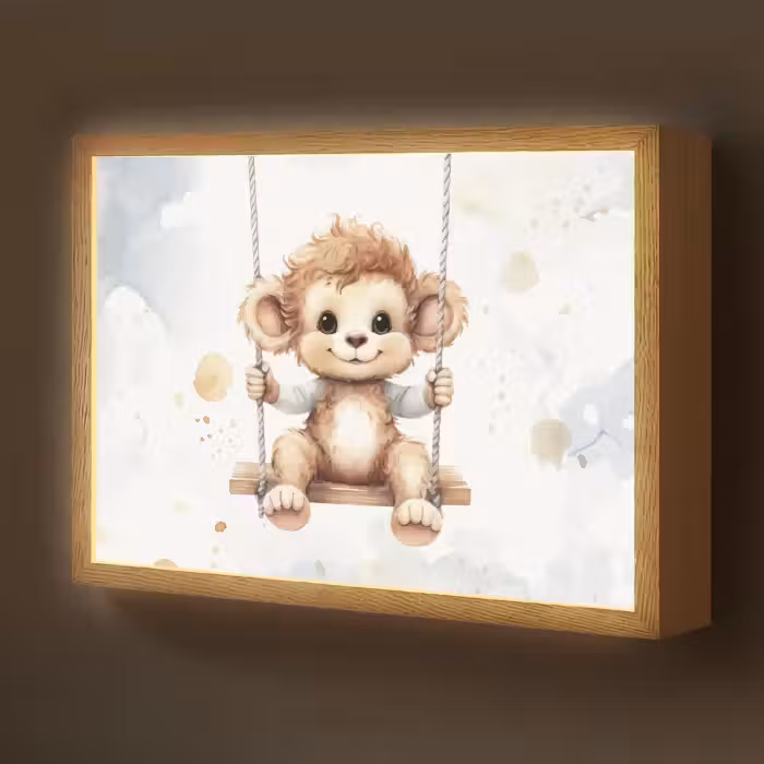Lightbox - Wandlamp kinderkamer - Aap - Dier - Kinderen
