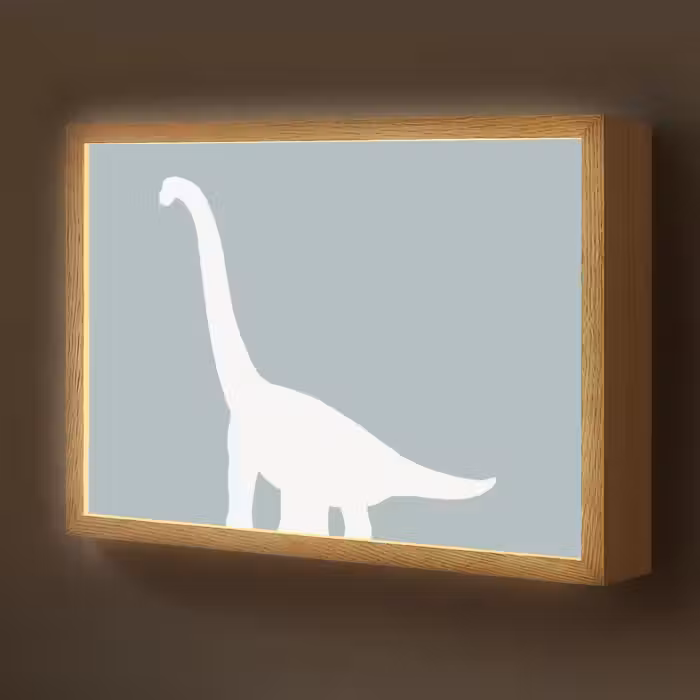 Lightbox - Wandlamp kinderkamer - Dino - Brachiosaurus - Dinosaurus - Blauw