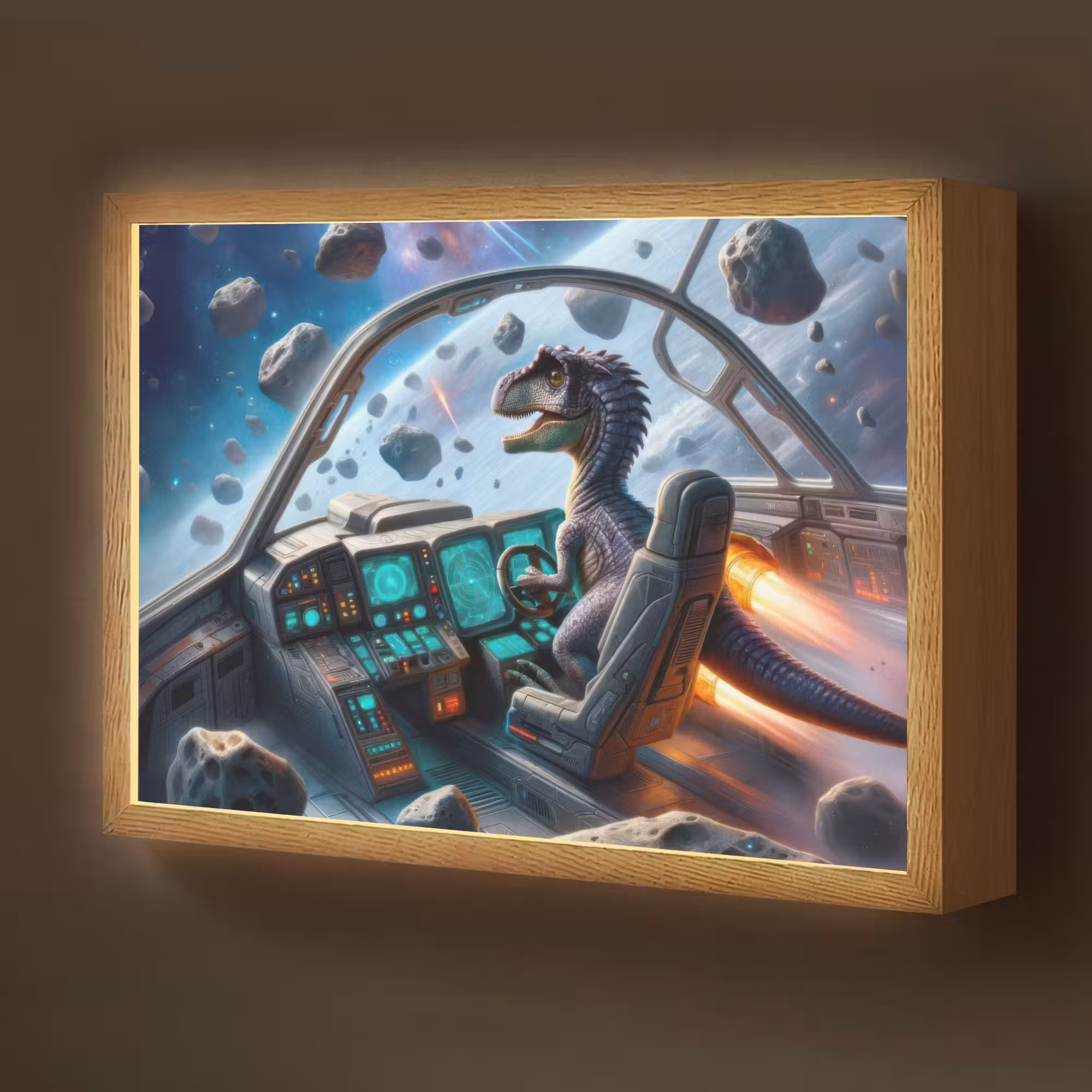 Lightbox - Wandlamp kinderkamer - Dino - Ruimte - Jongens